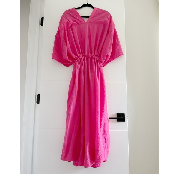 H&M lyocell-blend kaftan dress in cerise - Picture 9 of 13